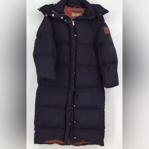 Tory Burch Blue Long Puffer Coat down xsmall oversized snow ski winter like new